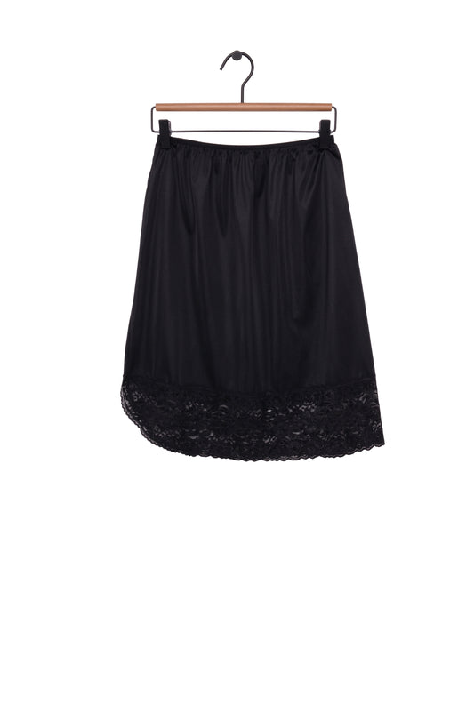 Black Lace Trim Slip Skirt