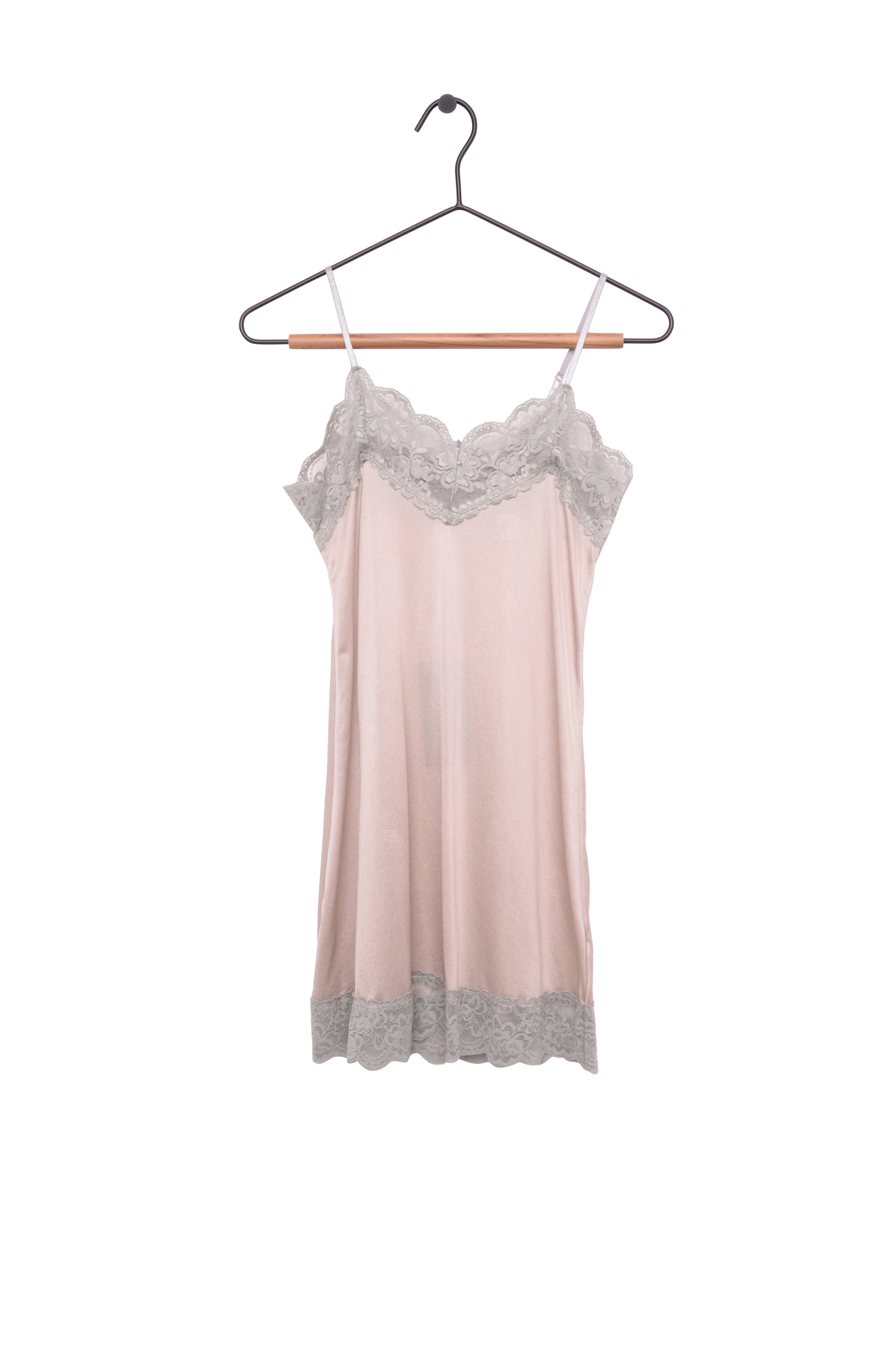 Beige Lace Trim Slip Mini Dress Beige Lace Trim Slip Mini Dress