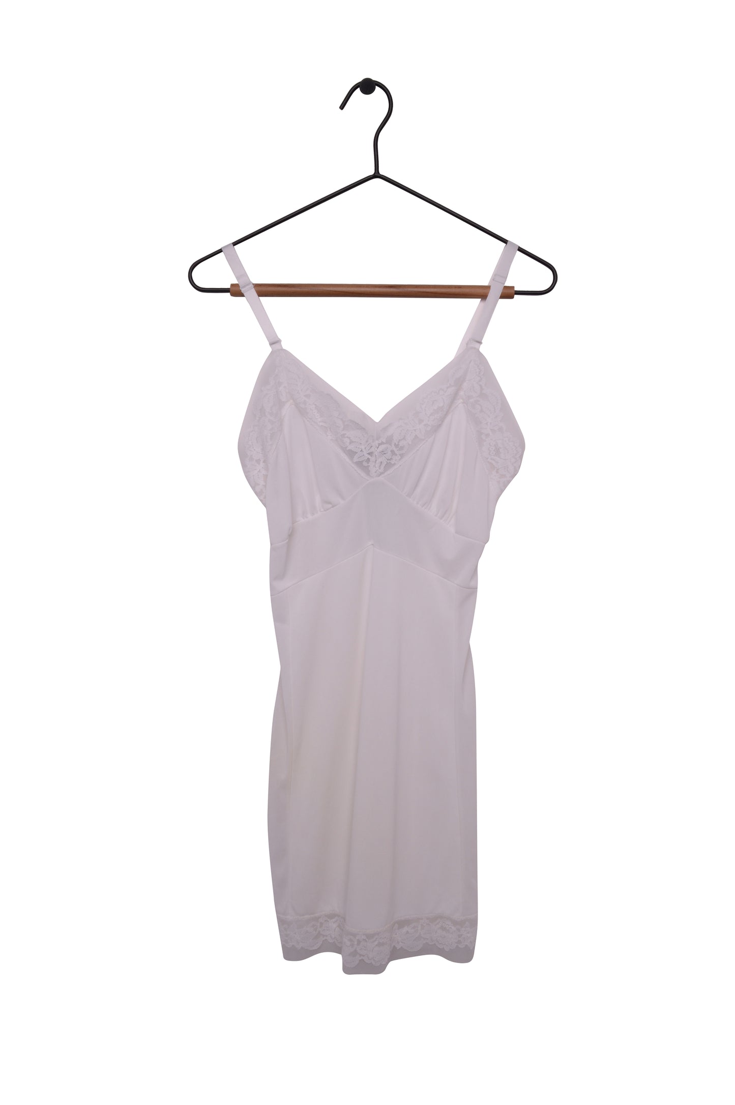 White Lace Panel Slip Dress