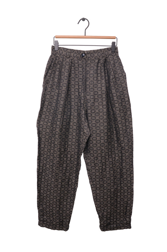 Pleated Geo Cotton Trousers
