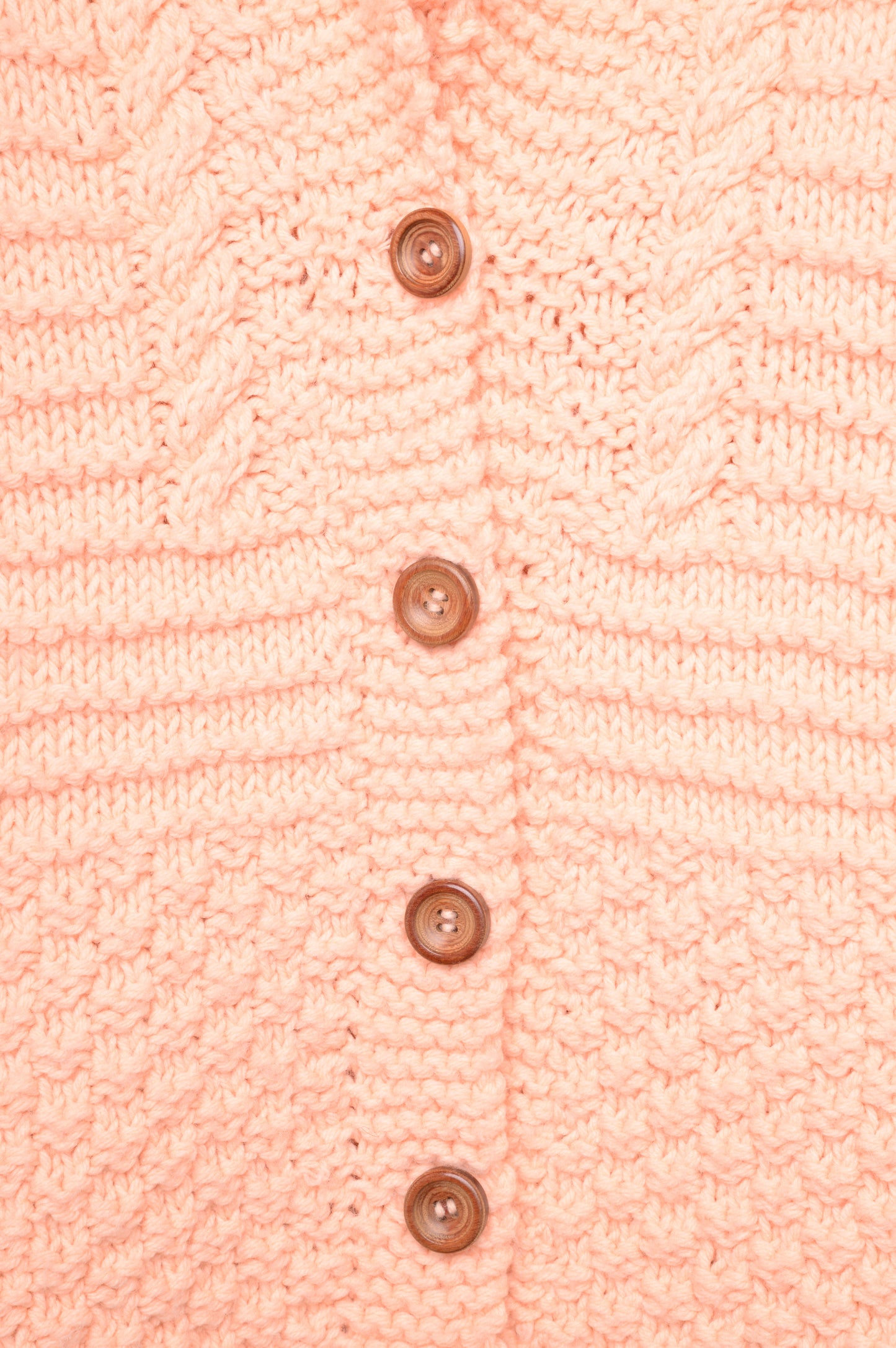 Peach Cable Knit Cardigan Jacket