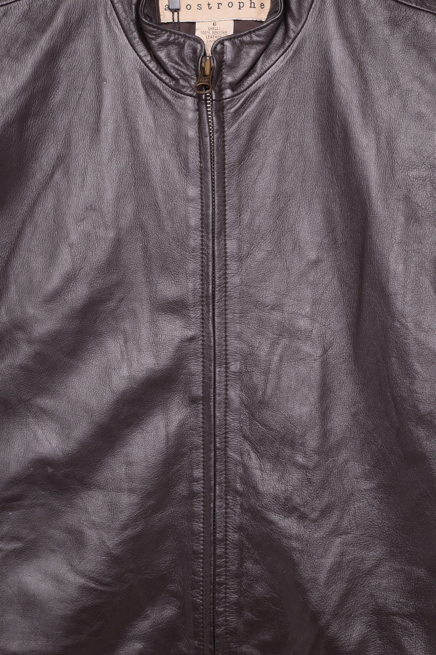 Mock Neck Leather Zip-Up Vest