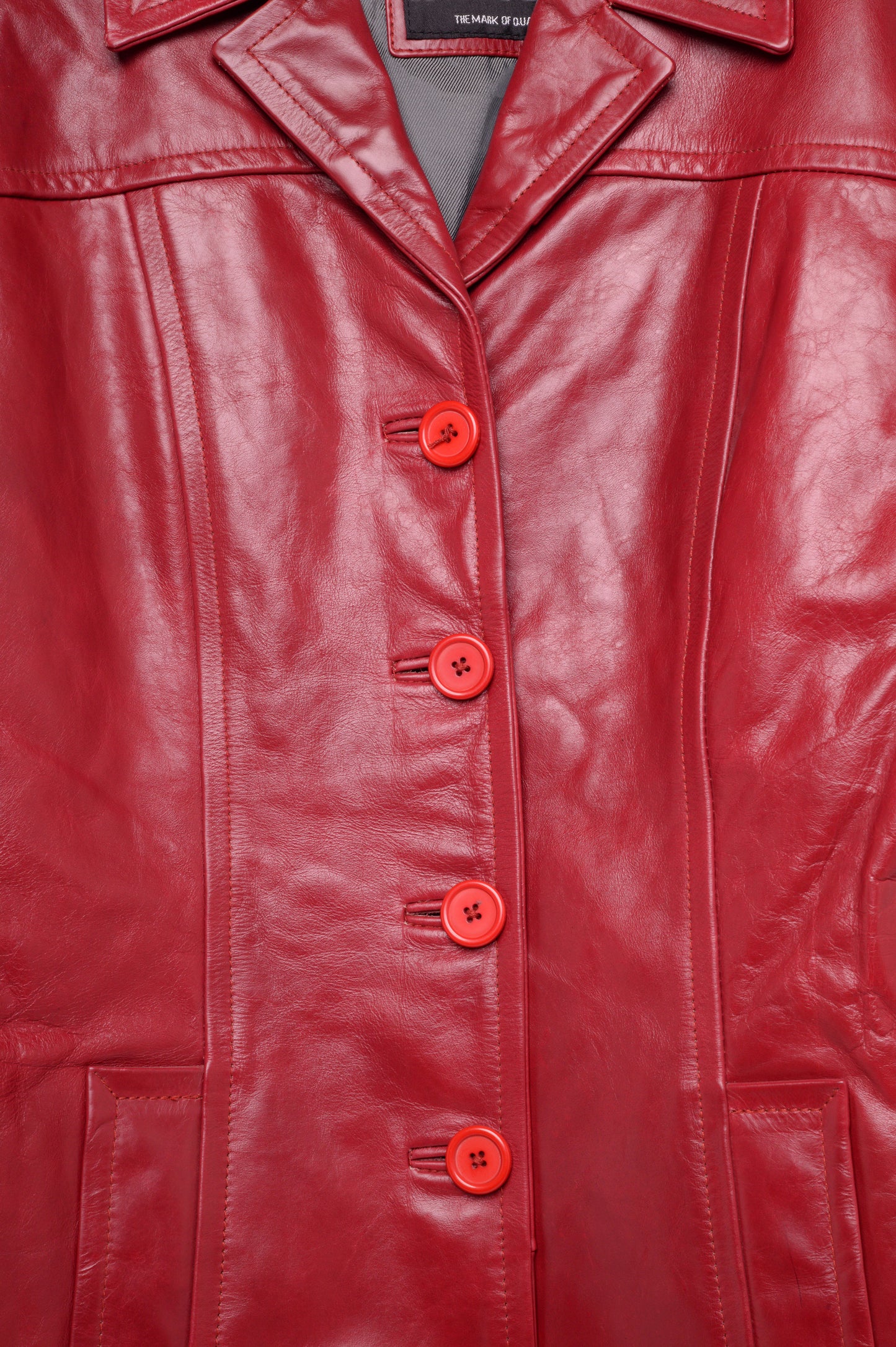 1990s Cherry Red Leather Jacket