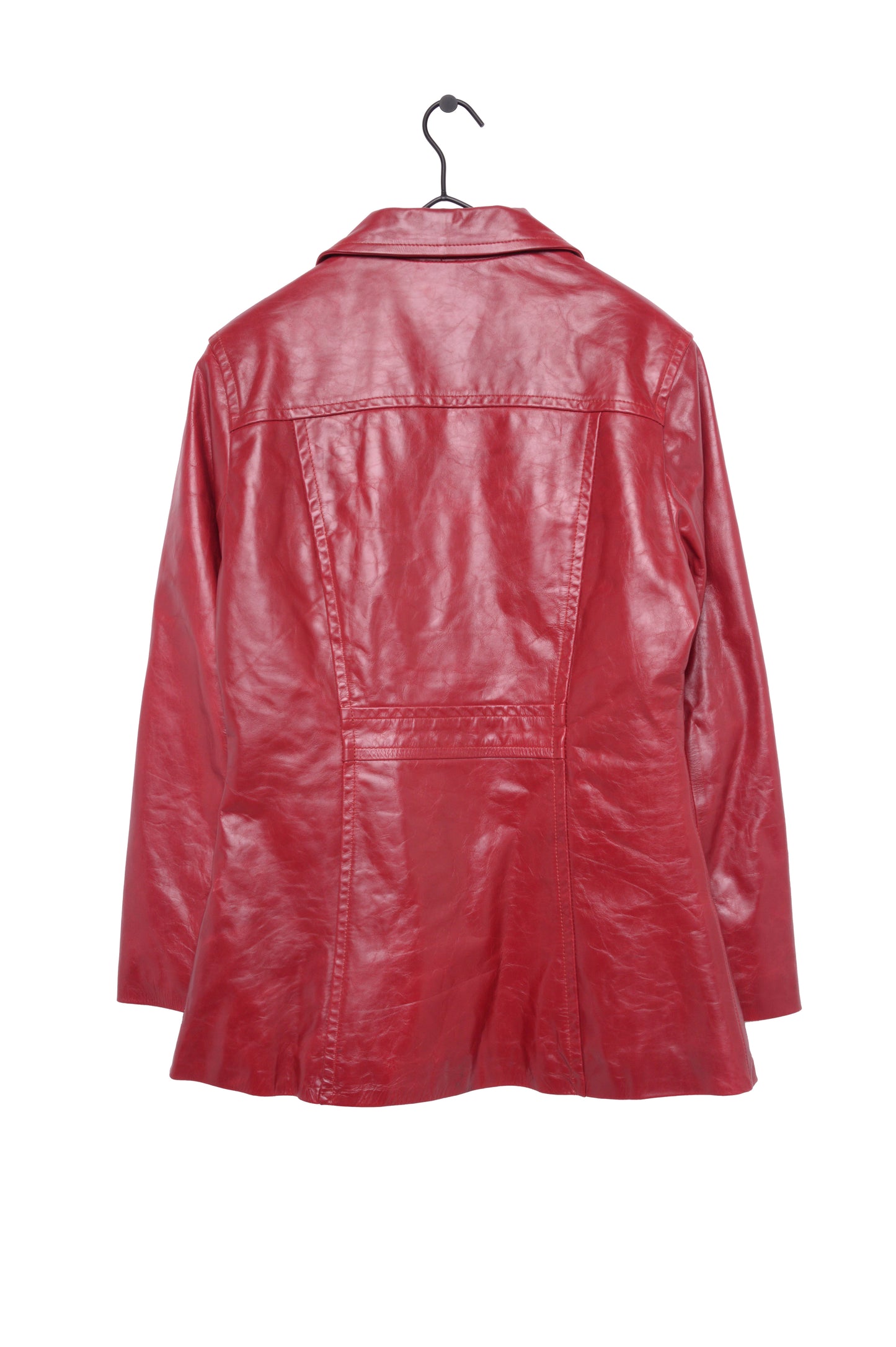 1990s Cherry Red Leather Jacket