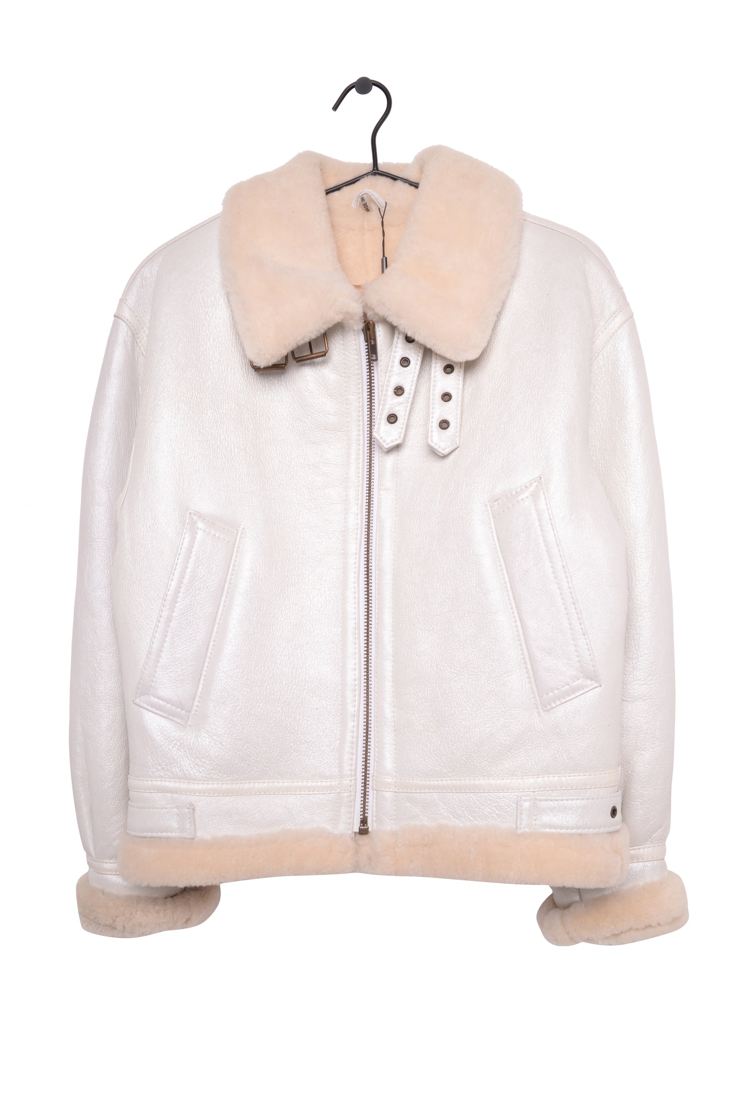 Shearling Lined Leather Aviator Jacket