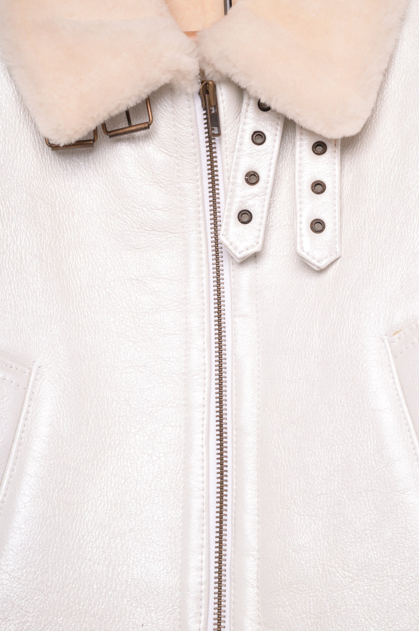 Shearling Lined Leather Aviator Jacket