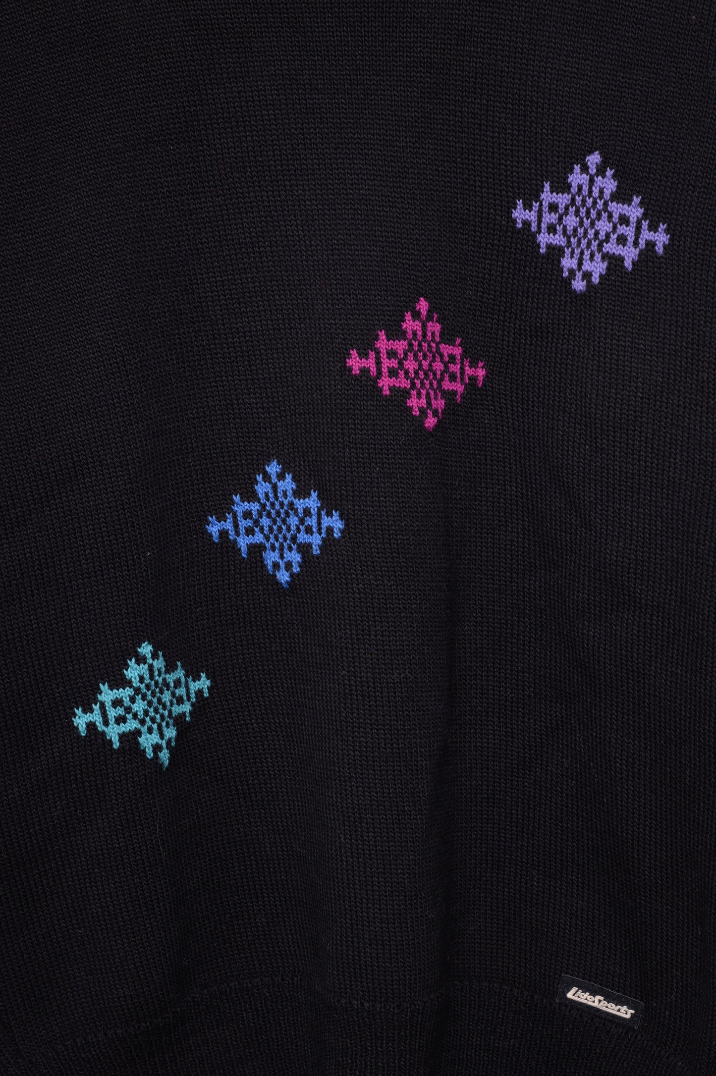 Black Wool Geo Sweater