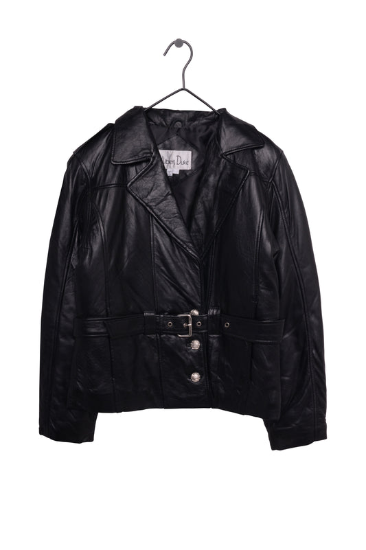 Belted Leather Jacket