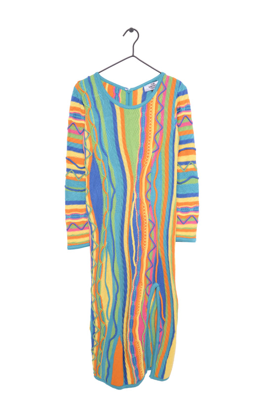 1980s Textured Knit Midi Dress