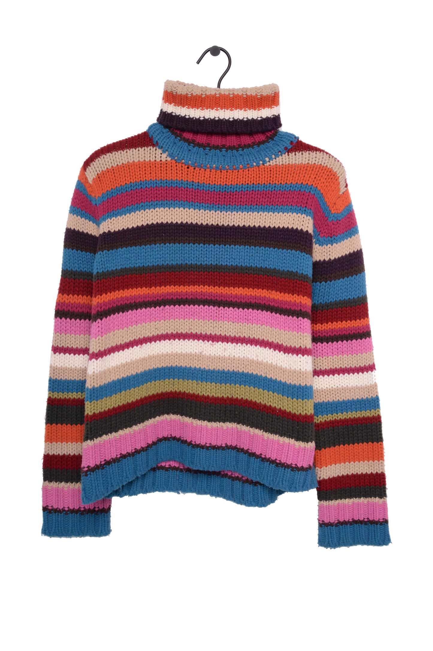 1990s Rainbow Stripe Turtleneck Sweater