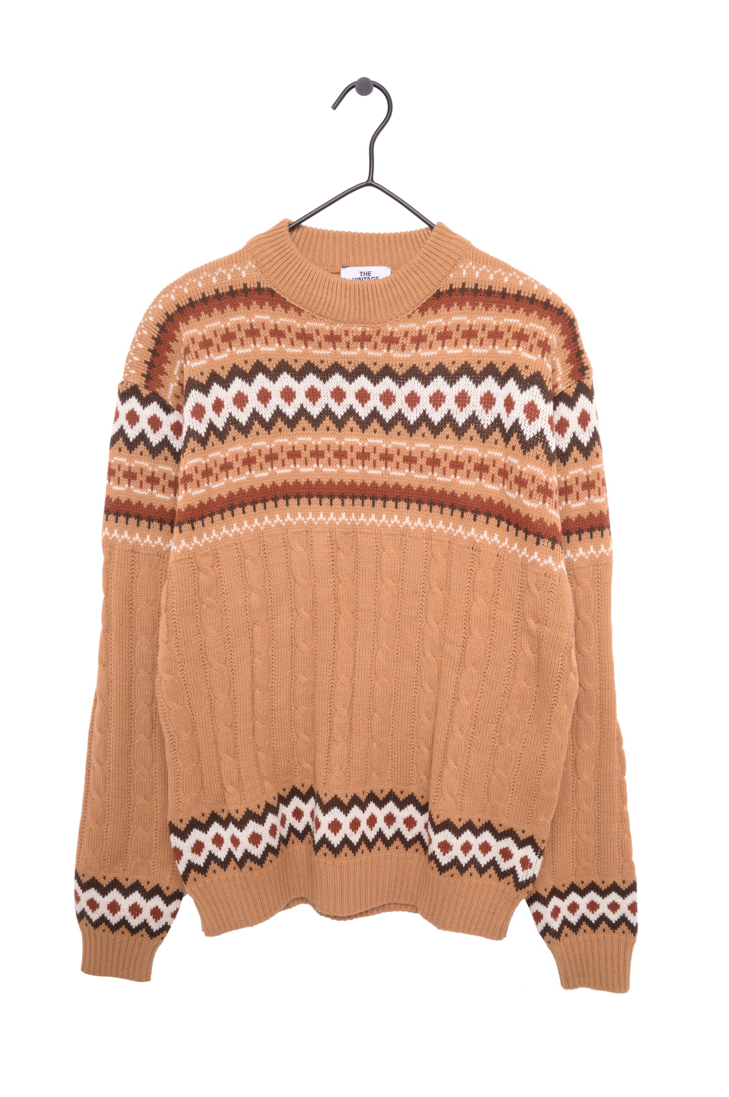 Geometric Cable Knit Sweater