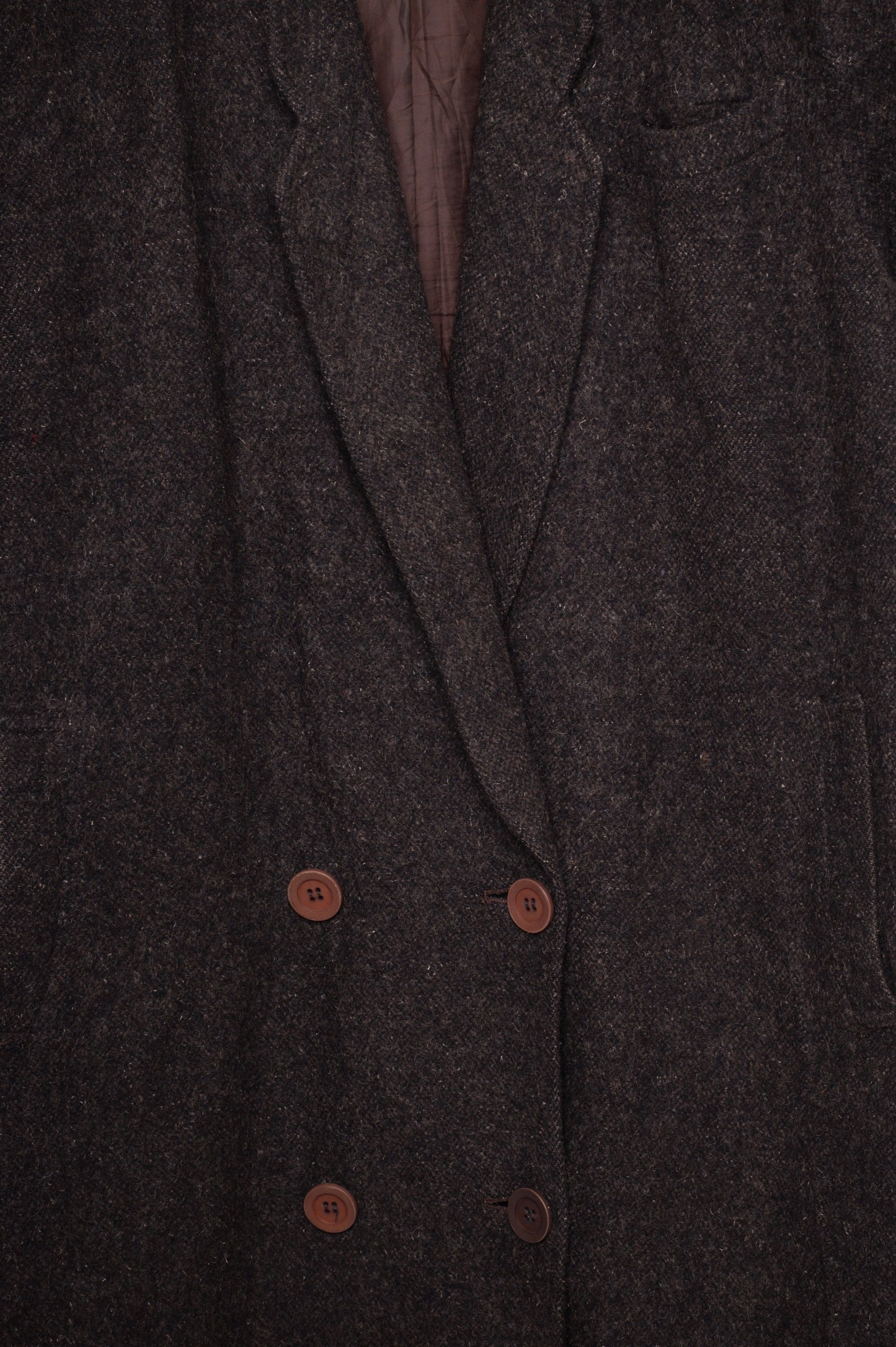 Textured Chocolate Wool Coat