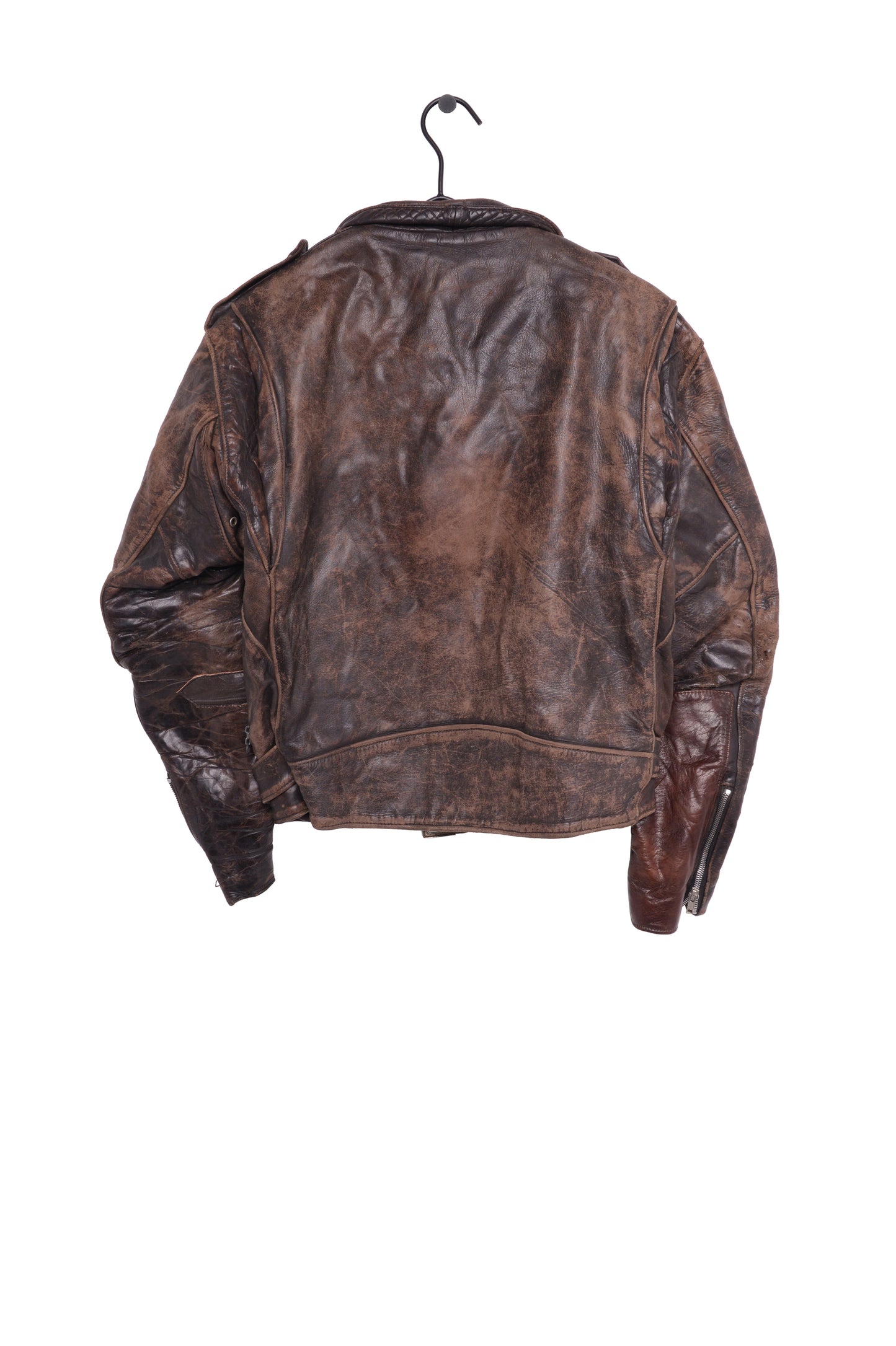 Distressed Leather Moto Jacket