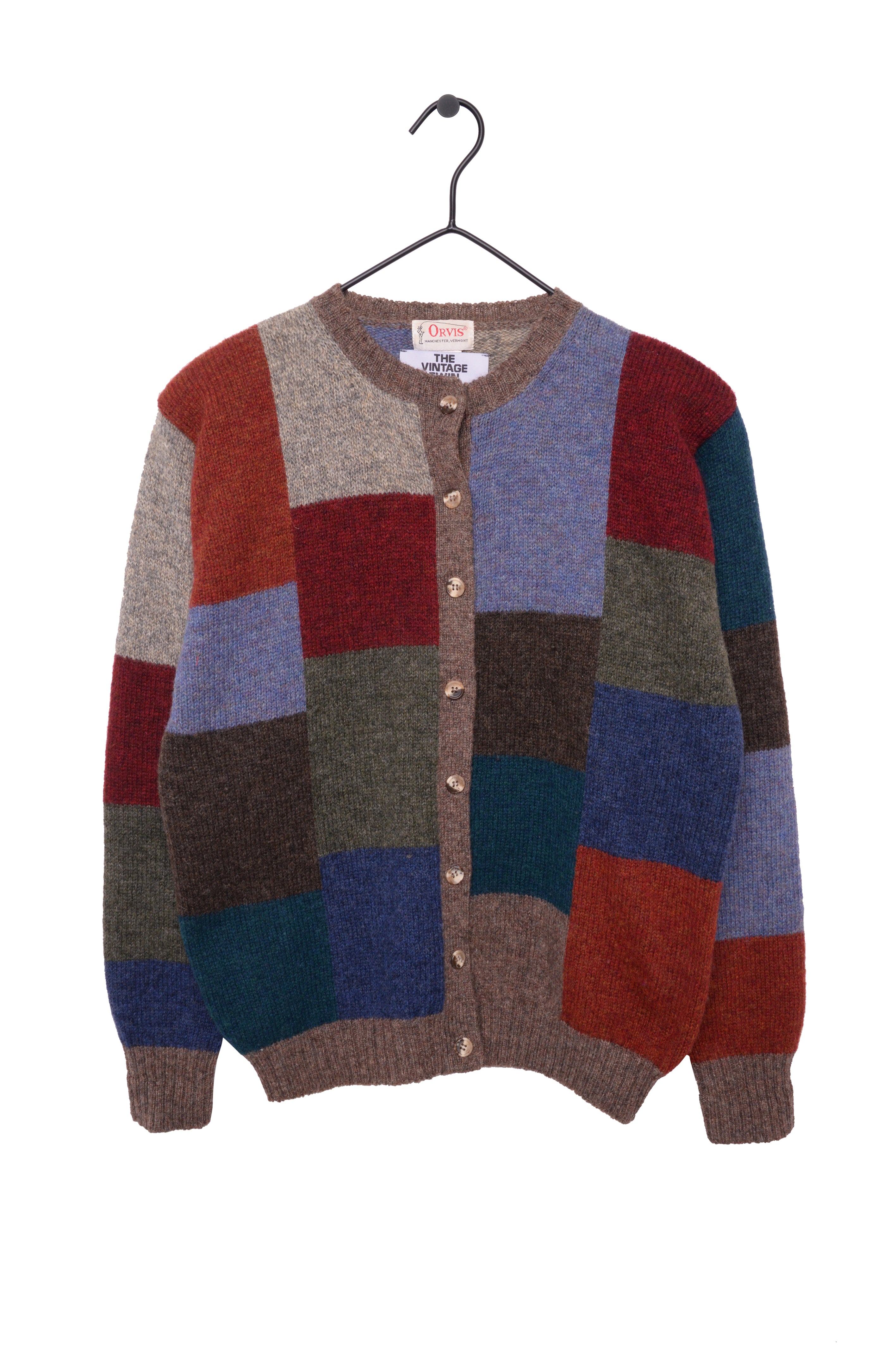 Wool Colorblock Cardigan Free Shipping - The Vintage Twin