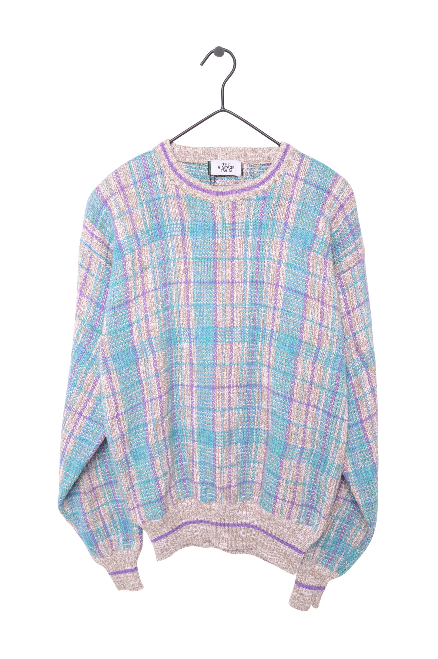 Pastel Plaid Cotton Sweater