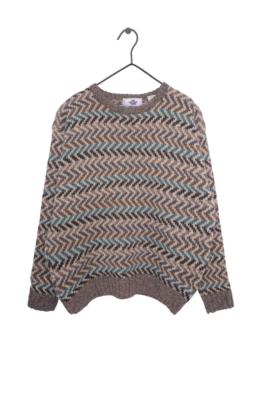 Earthy Wool Zigzag Sweater