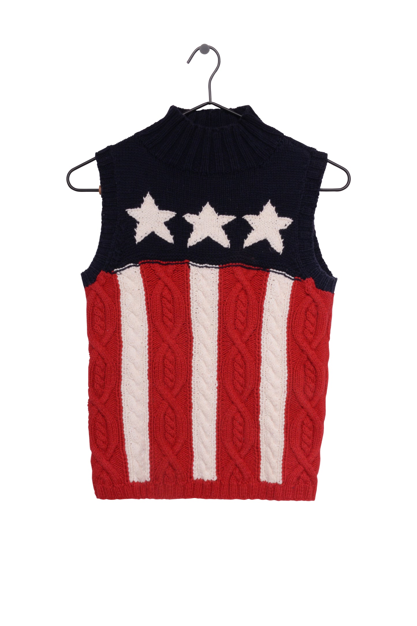 Hand Knit Stars & Stripes Sweater Vest