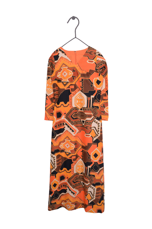 1960s Geometric Maxi Dress