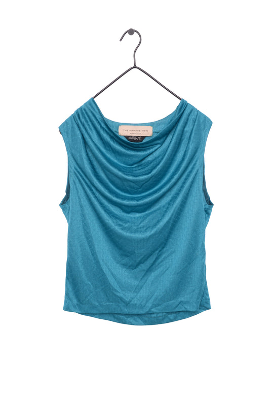 Y2K Cowl Neck Slinky Top USA