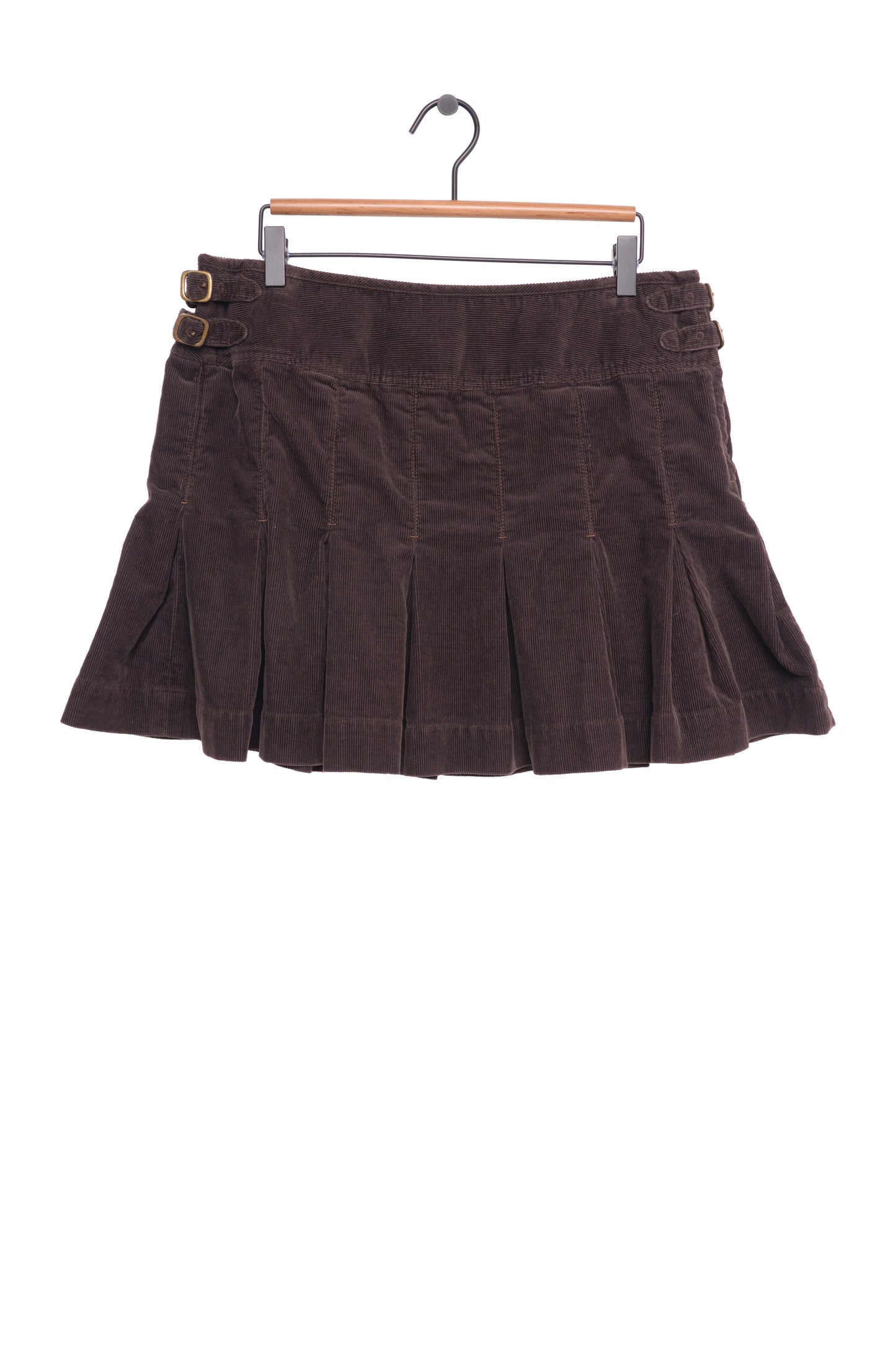Y2K Pleated Corduroy Mini Skirt