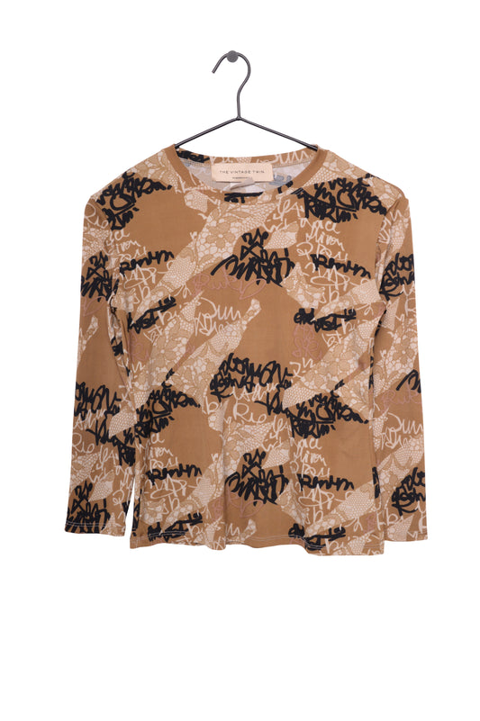 Y2K Printed Lace Top