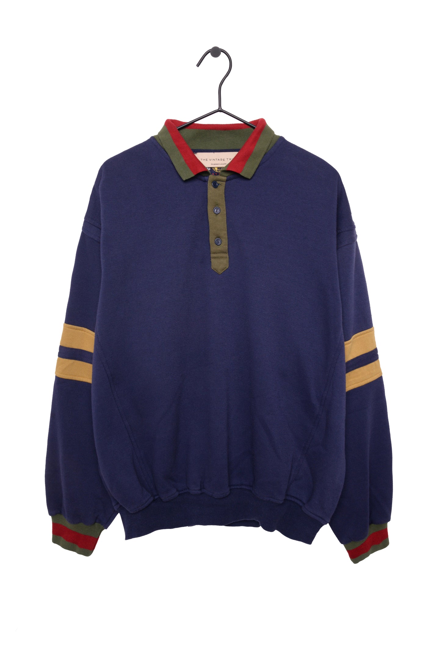 1990s Collared Stripe Sweatshirt