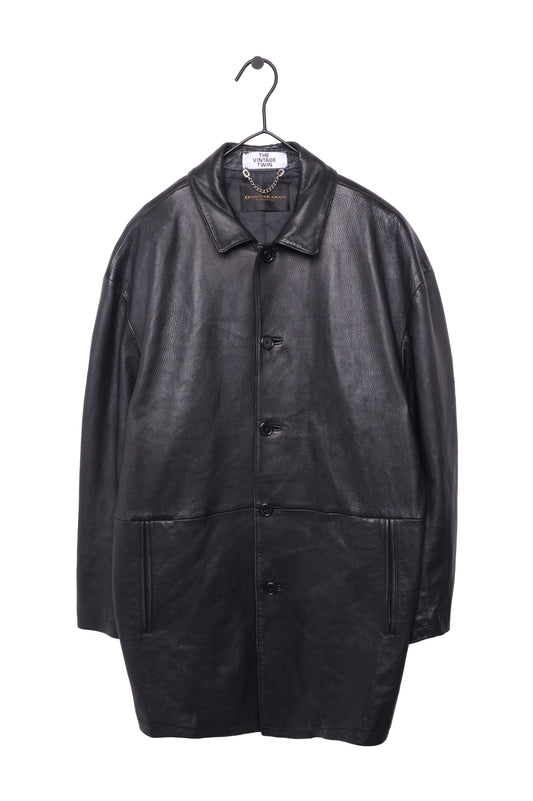 Mid-Length Leather Jacket