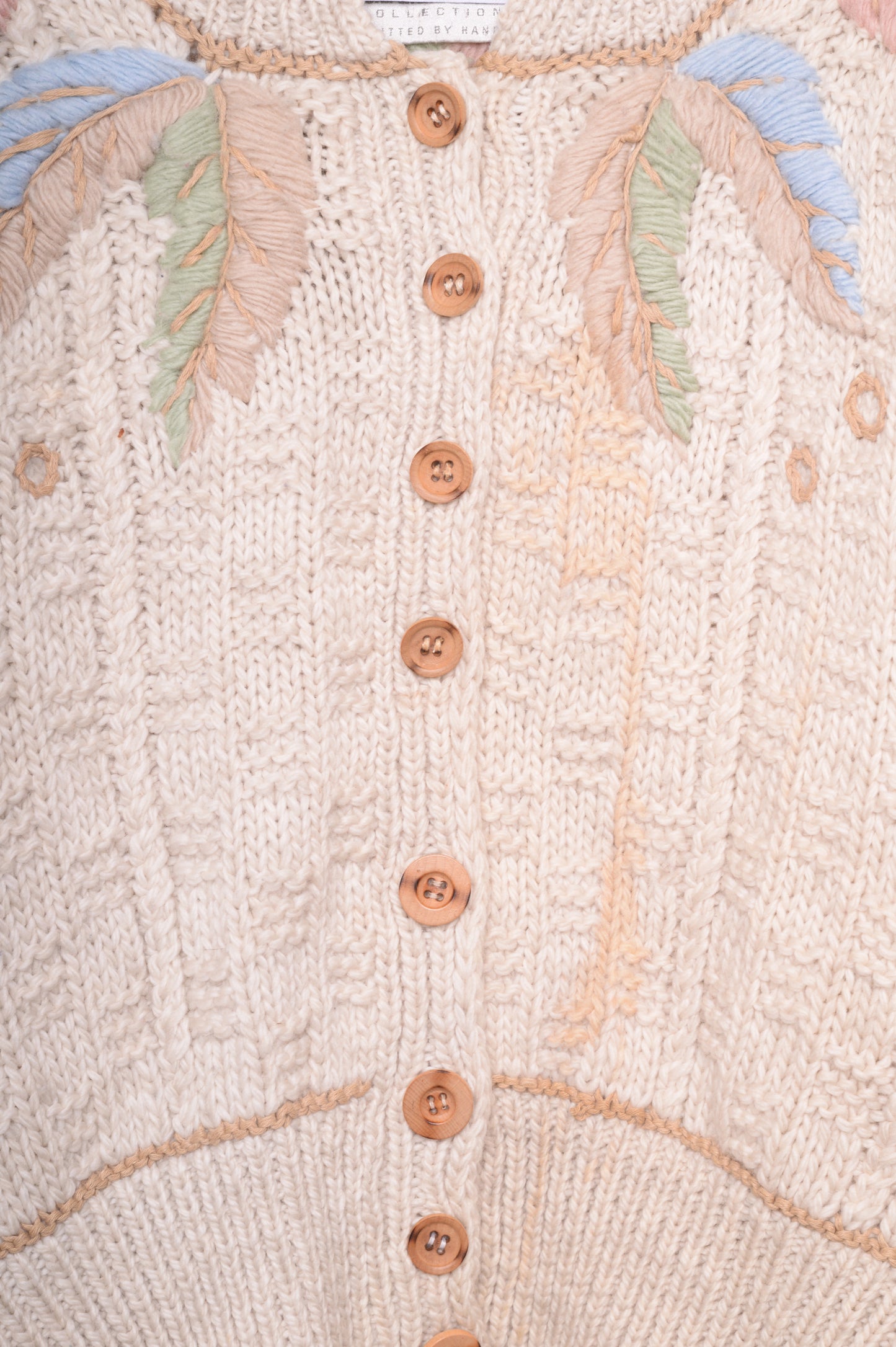 Hand Knit Leaves Cardigan