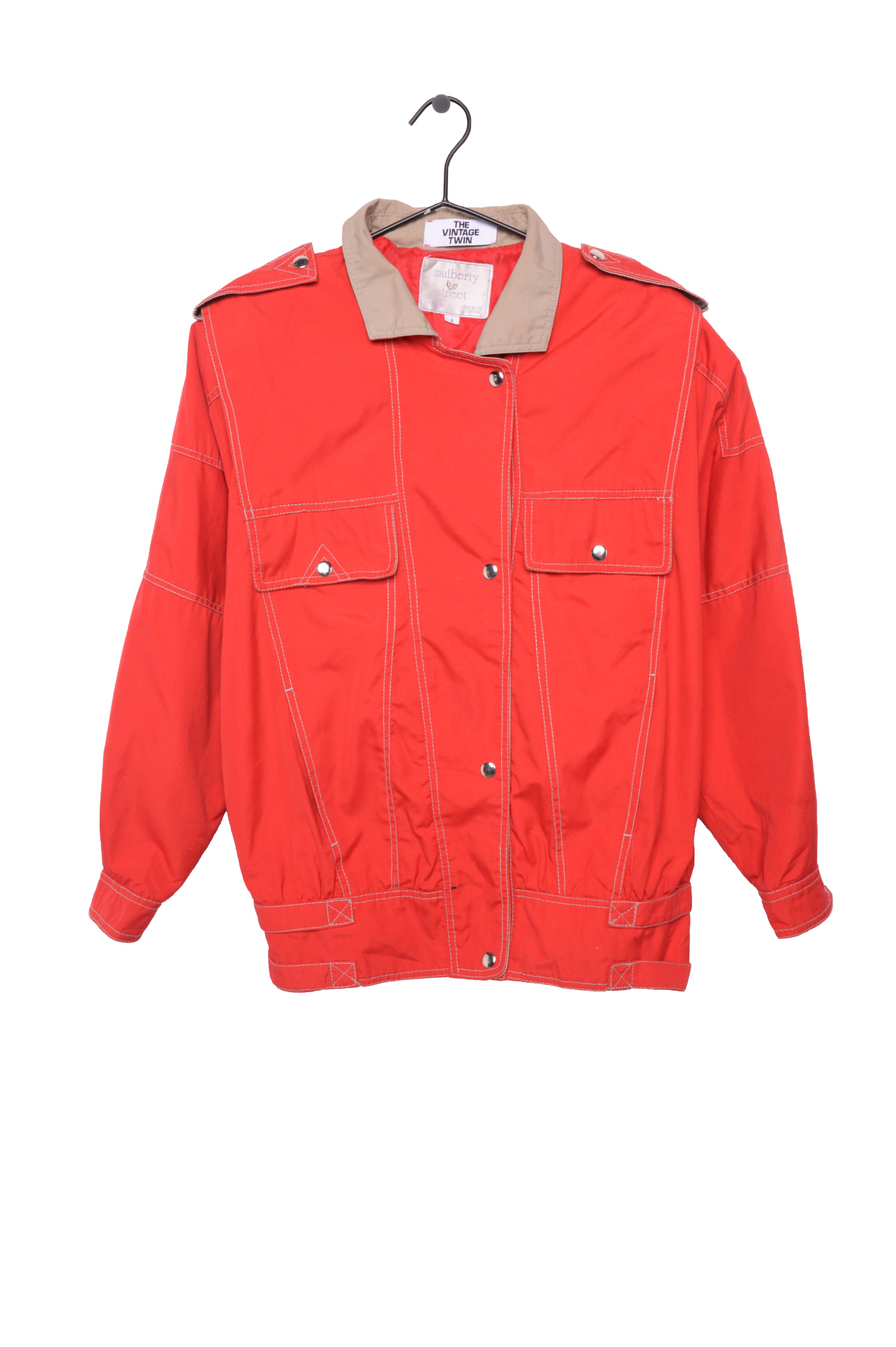 Red Lightweight Work Jacket Free Shipping - The Vintage Twin
