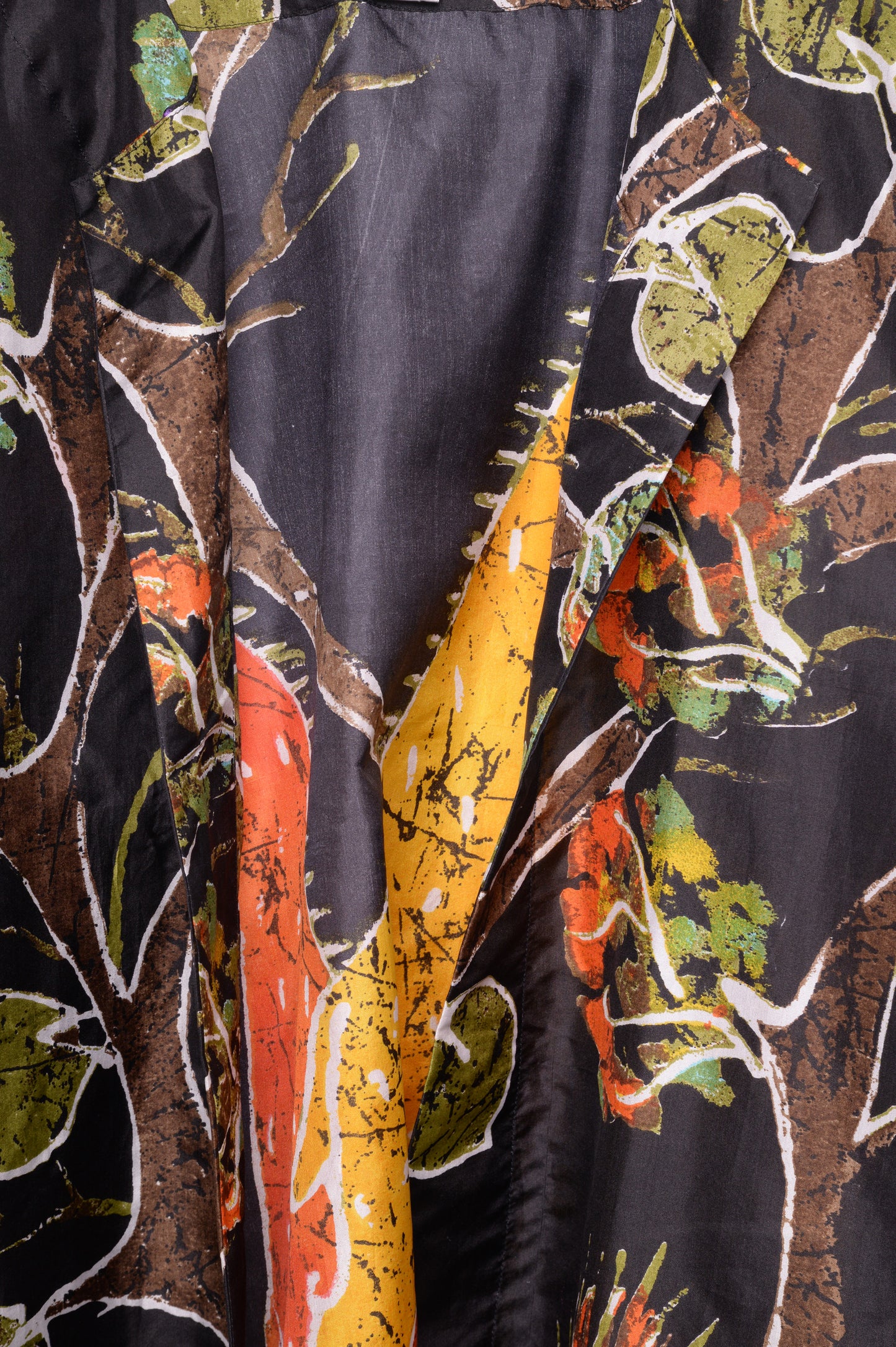Abstract Floral Silk Robe