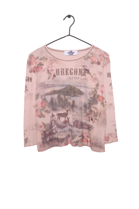 Y2K Printed Rhinestone Top