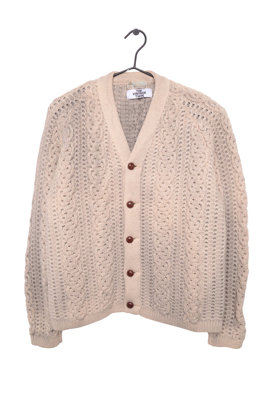 Wool Cable Knit Cardigan