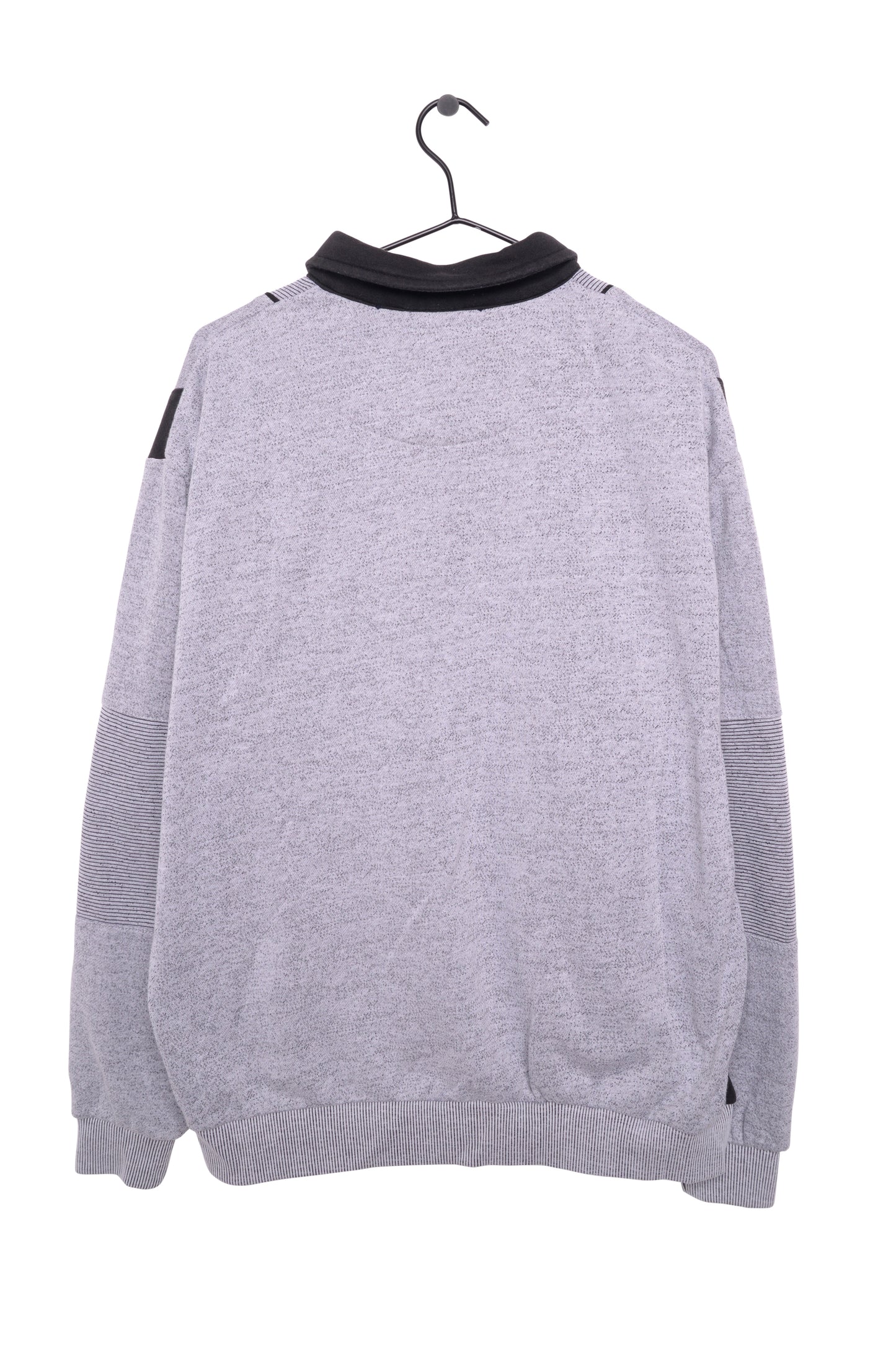 Gray Colorblock Collared Sweatshirt
