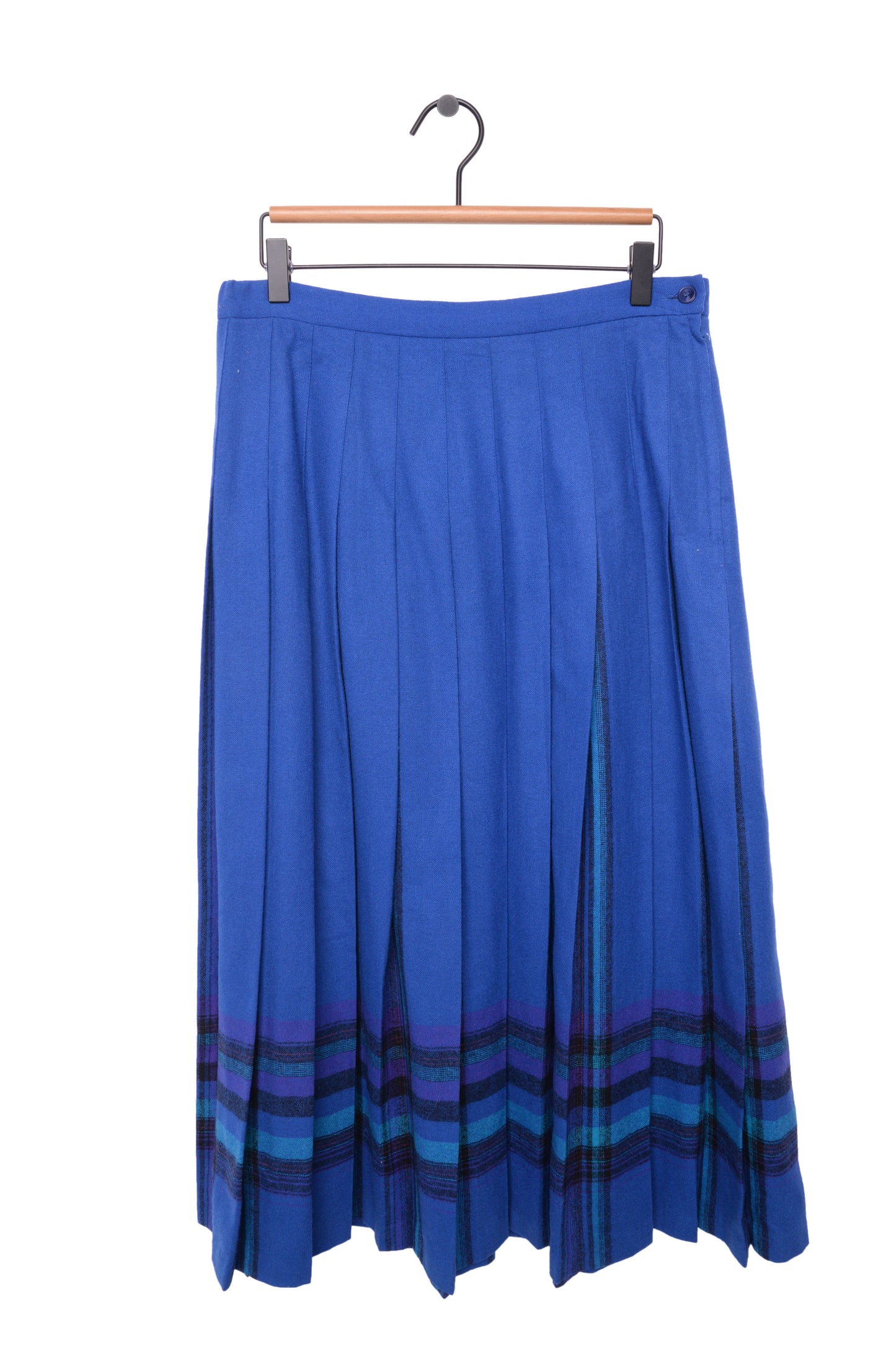 Pleated Wool Midi Skirt