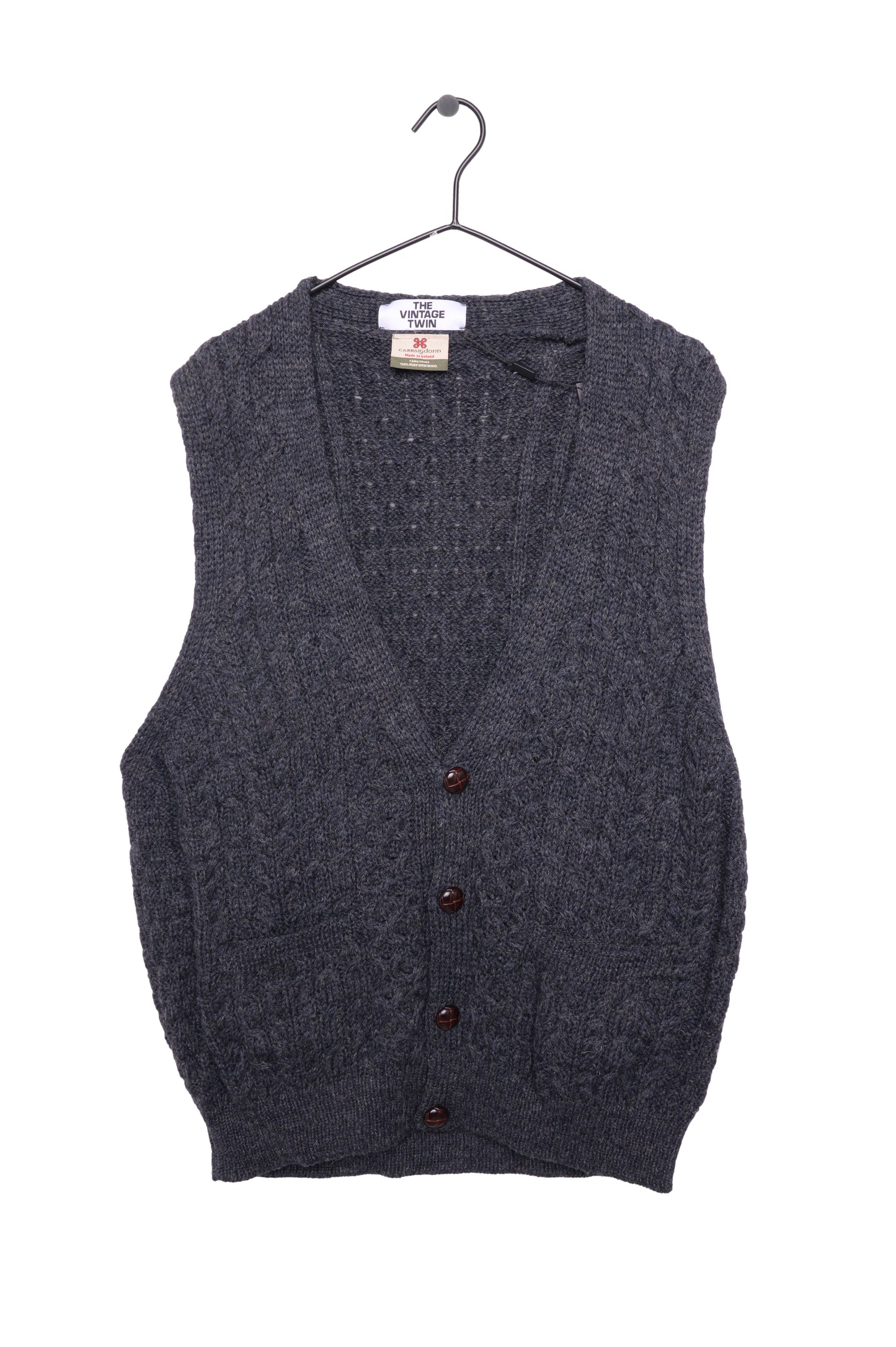 Irish Knit Button Sweater Vest
