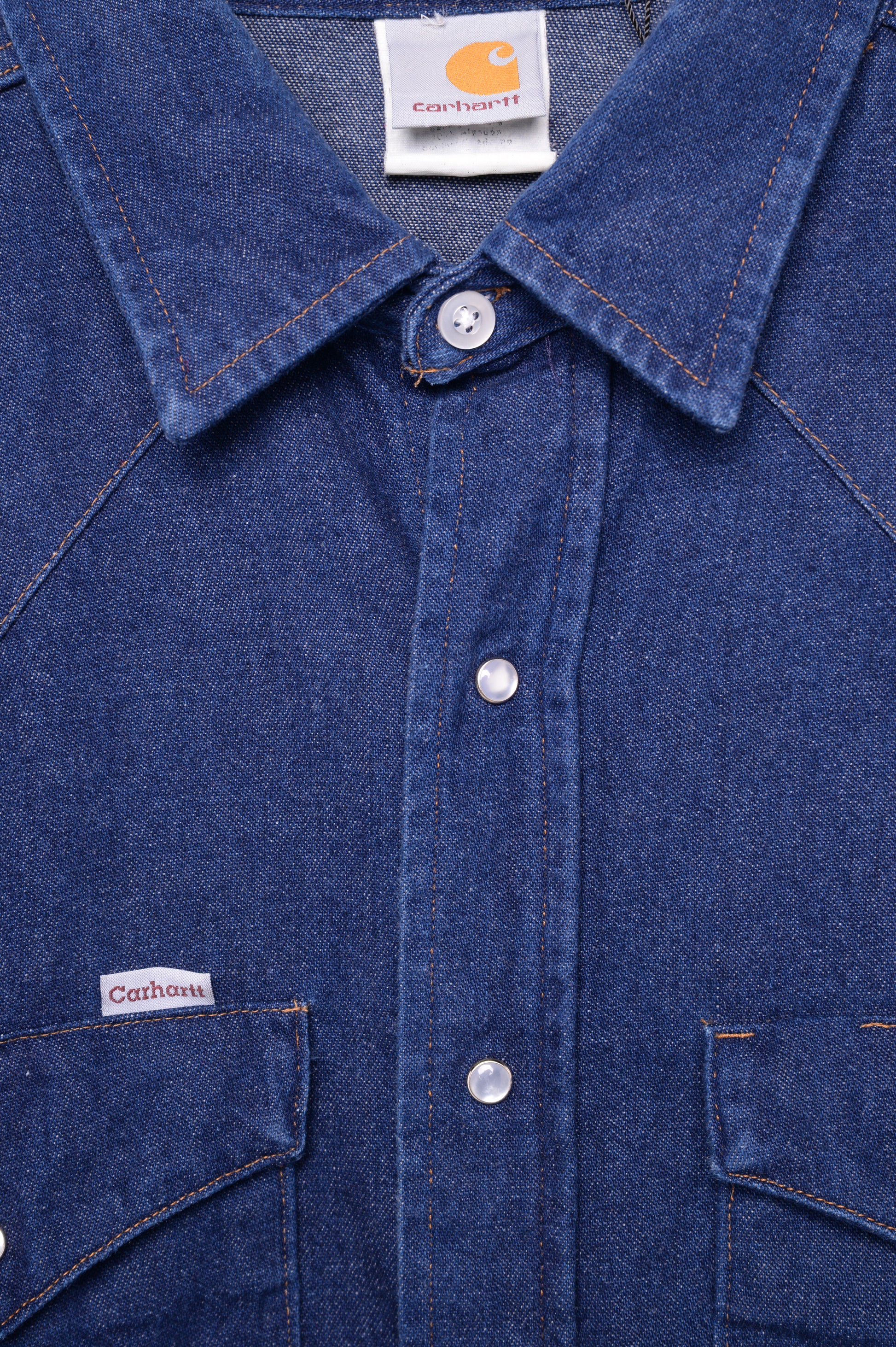 Carhartt Pearl Snap Denim Shirt USA Free Shipping - The Vintage Twin