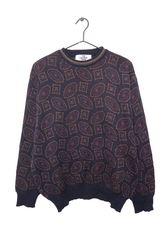 Navy Shapes Wool Sweater
