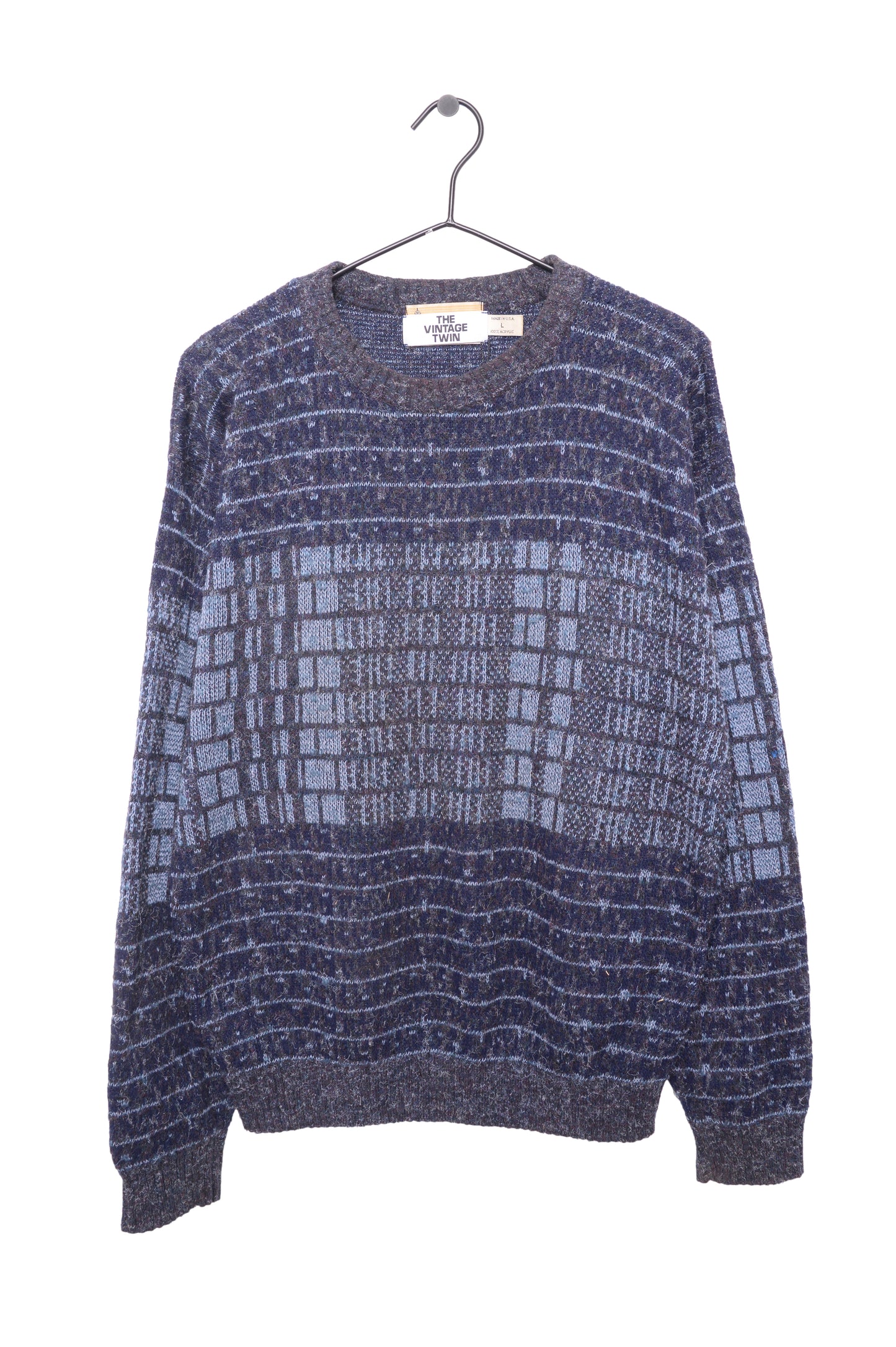 Blue Geometric Sweater