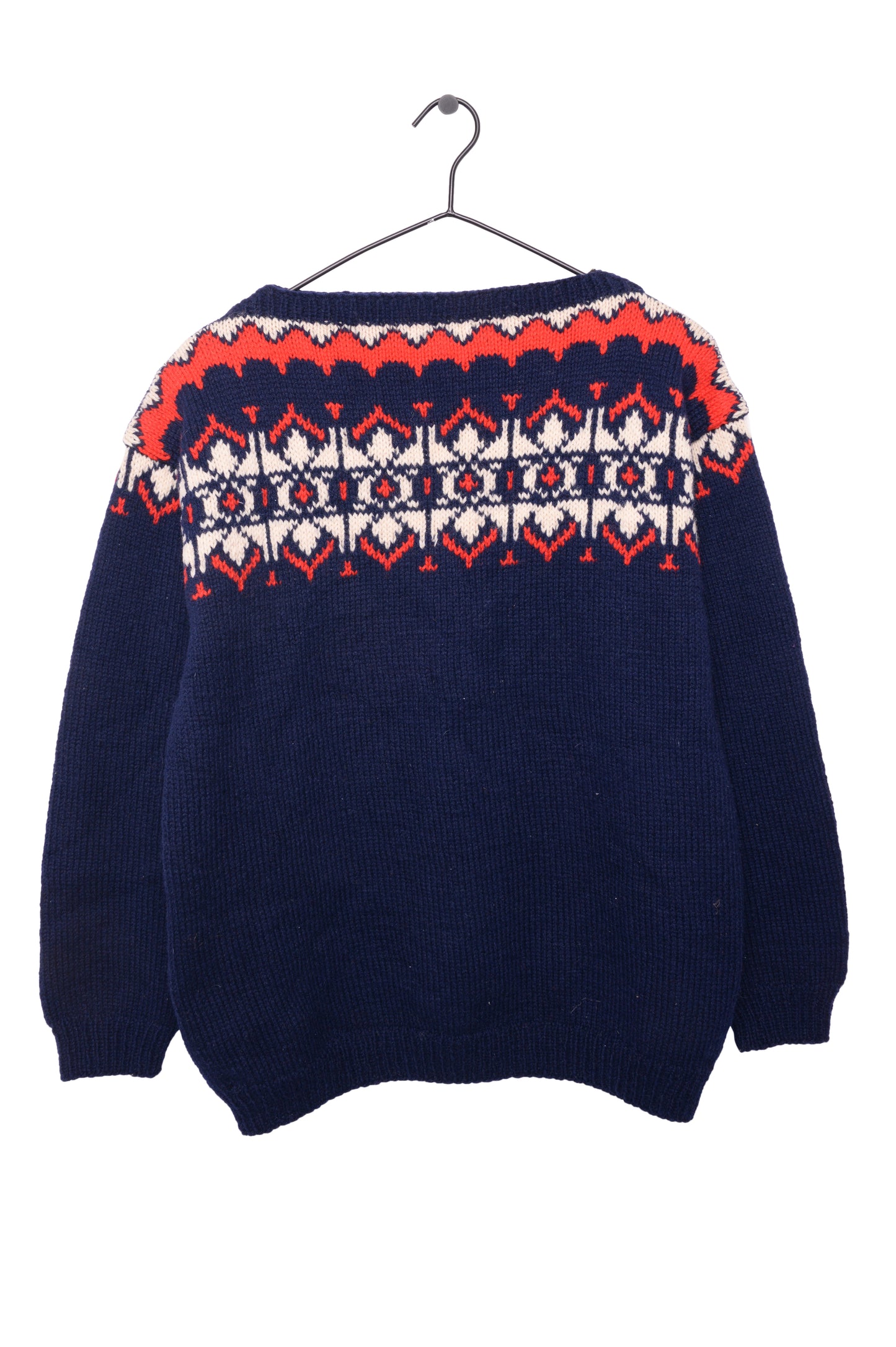 Hand Knit Geometric Wool Sweater