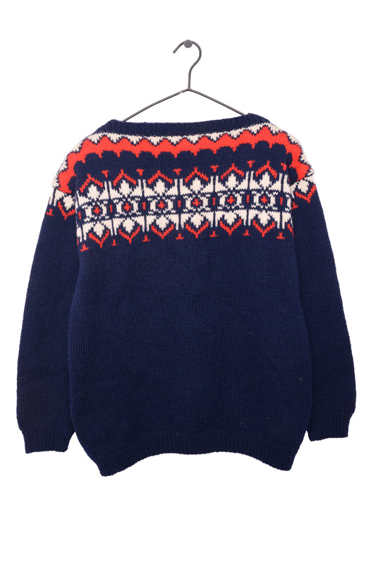 Hand Knit Geometric Wool Sweater