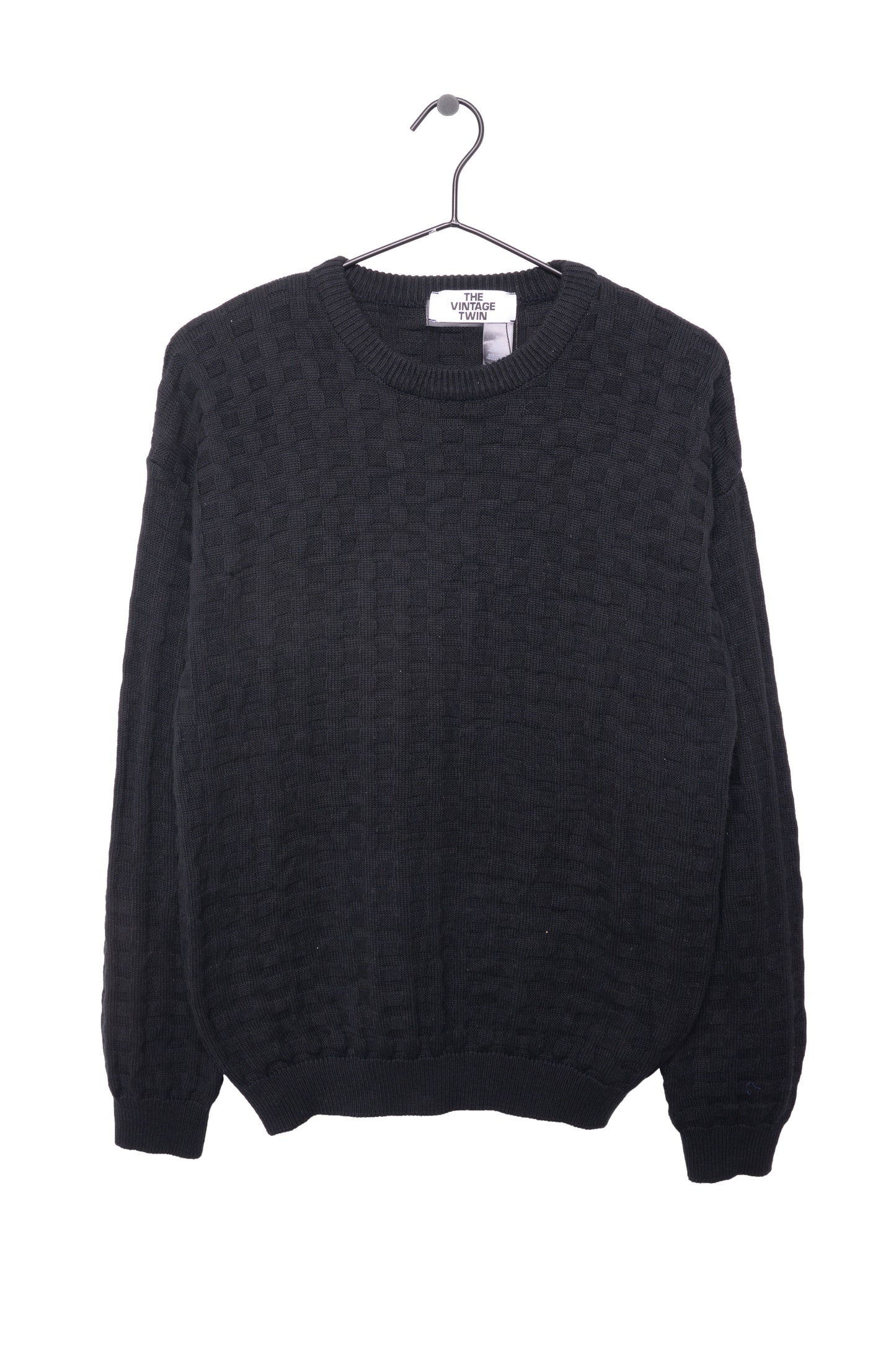 Textured Knit Black Sweater
