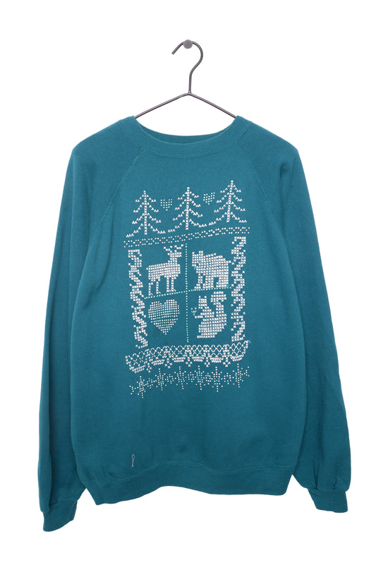 Cross Stitch Winter Animals Sweatshirt
