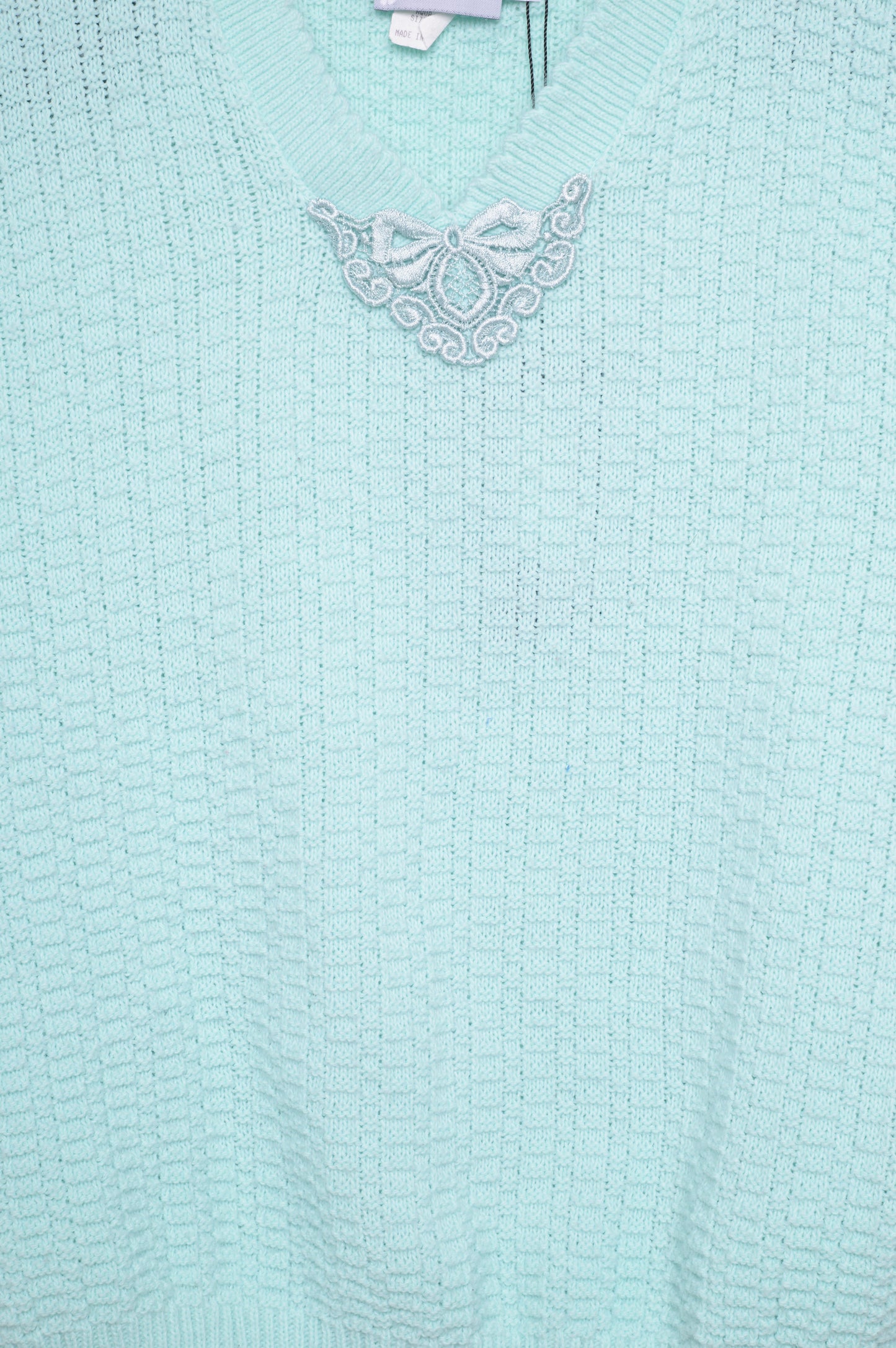 1980s Mint Cropped Knit Sweater