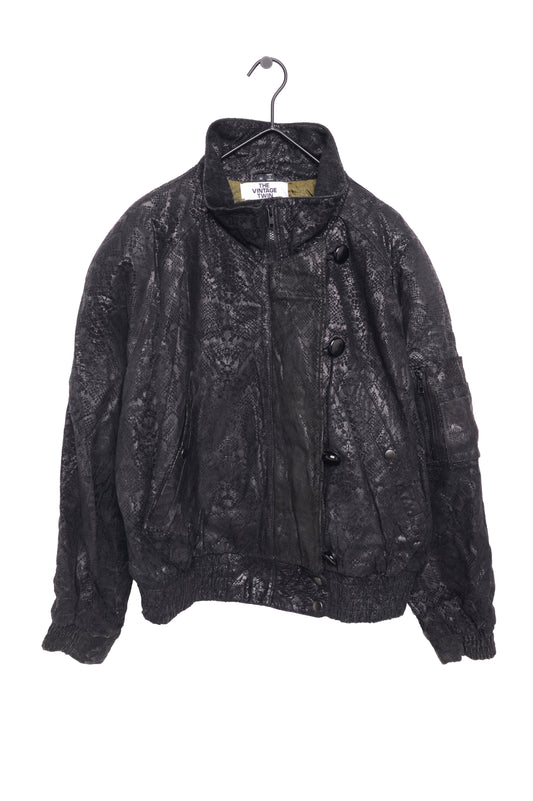 1980s Snakeskin Leather Jacket