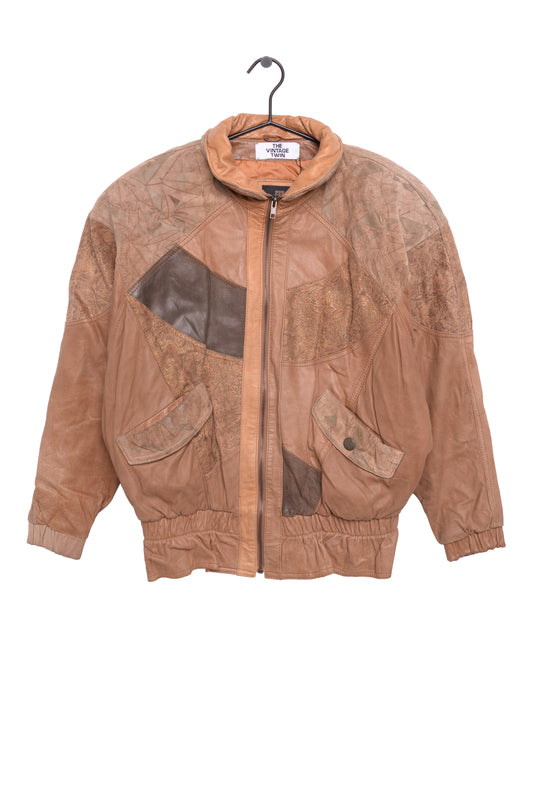 Patchwork Leather Bomber