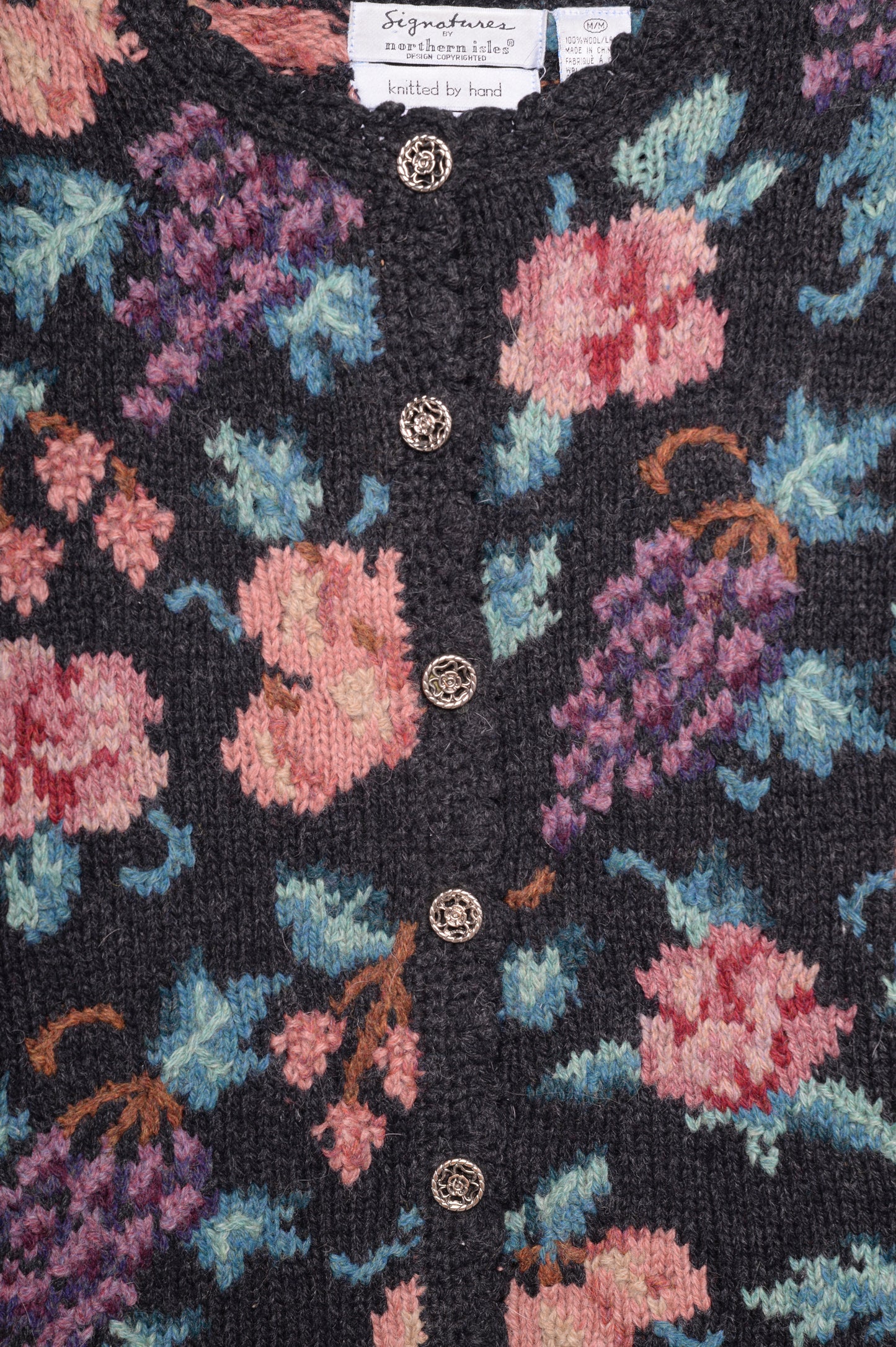 Wool Floral Cardigan