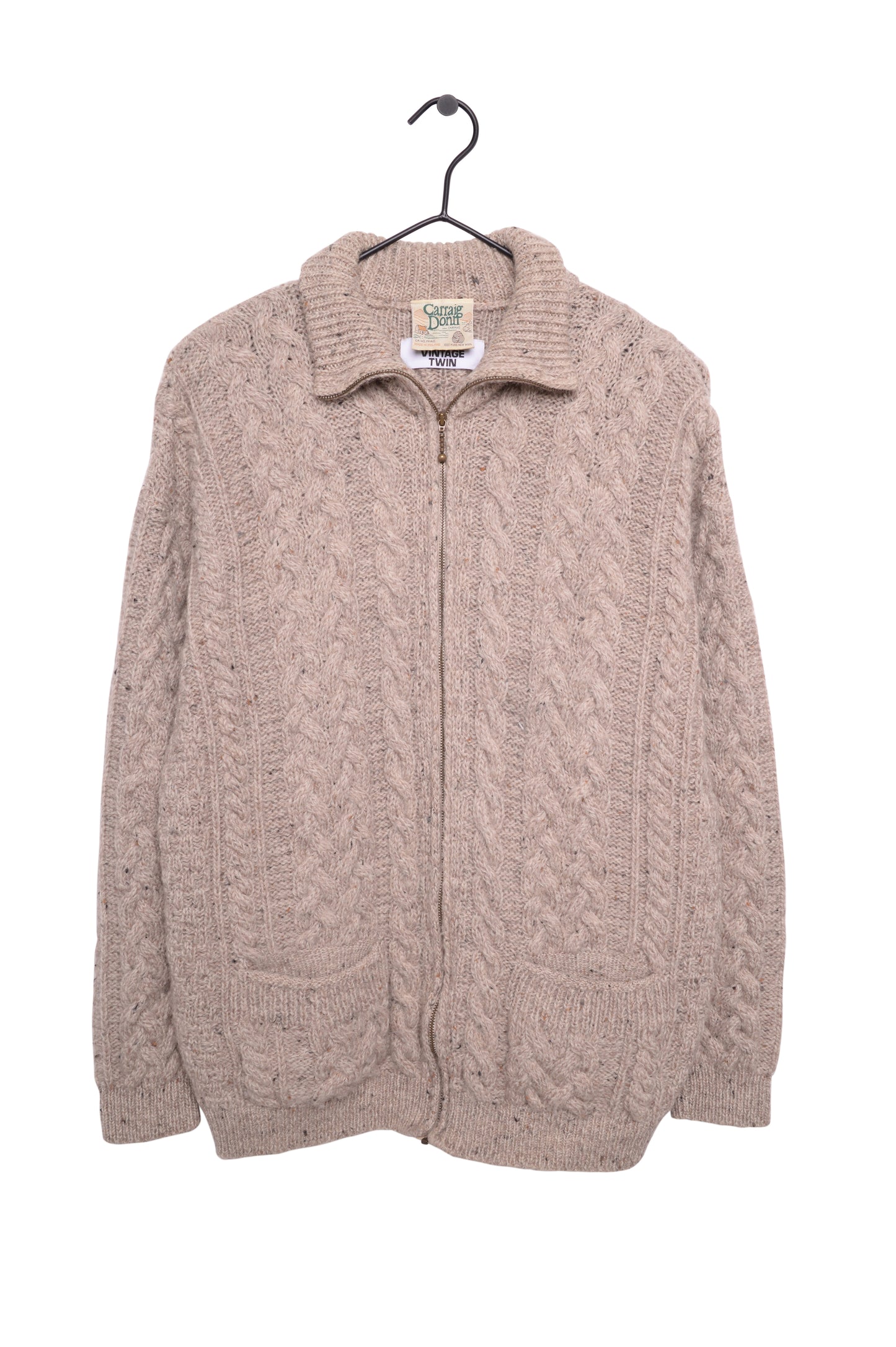 Irish Knit Wool Sweater Jacket