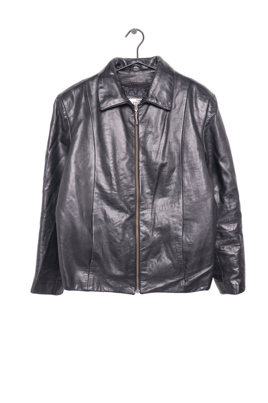 1990s Zip-Up Leather Jacket