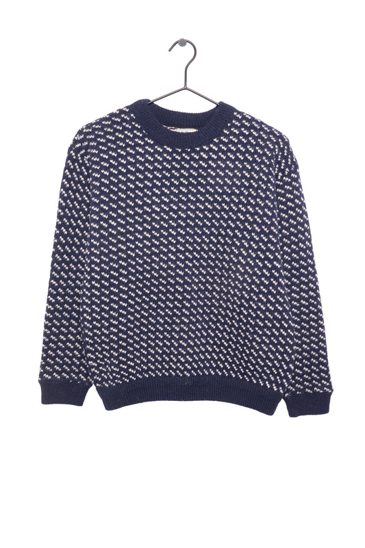 Navy Dotted Wool Sweater