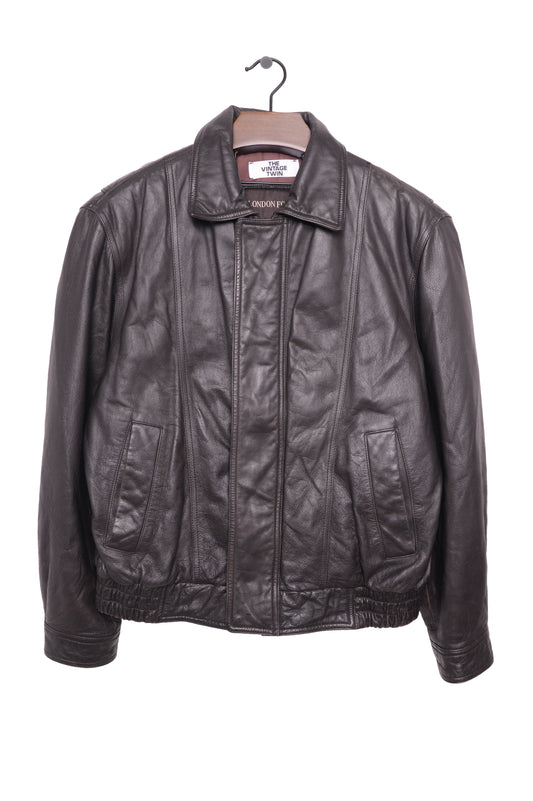 Chocolate Brown Leather Bomber